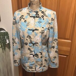 NWOT Joan Leslie Floral Asian Inspired Women's Jacket